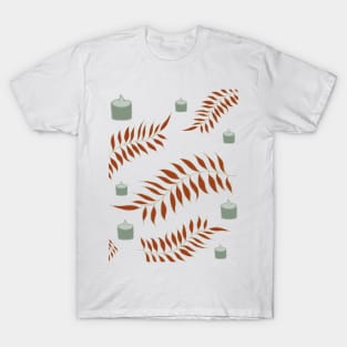 Festive leaves and candles T-Shirt